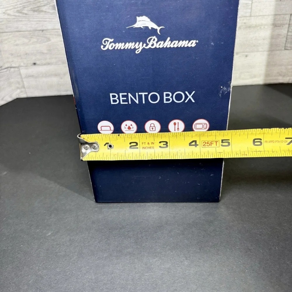 NIB Tommy Bahama Bento‎ Box/Lunch Box w/Handle, 3 Tier, Leak-proof, Plastic